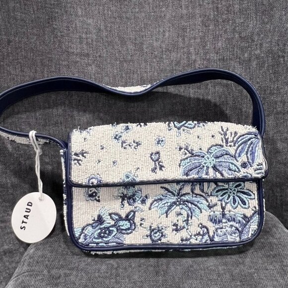 Staud Tommy Beaded Bag Toile de Pup - Picture 1 of 16